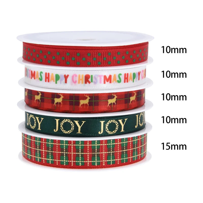 Christmas Decorations Ribbons Set - 5 Meter Cross Border Lattice Dots Ribbons
