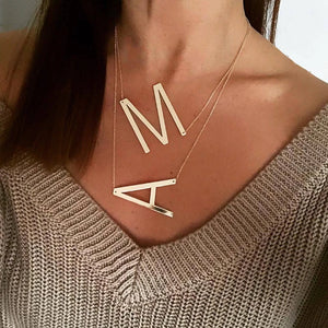 Europe America Jewelry Letter Necklace 26 English Letters Clavicle Chain