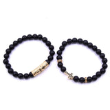 Cross Bracelets Set Natural Stone Beaded Bracelet for Women Men