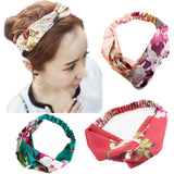 Silk Satin Bouquet Pattern Twist Knot Hair Band