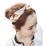 Silk Satin Bouquet Pattern Twist Knot Hair Band