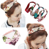 Silk Satin Bouquet Pattern Twist Knot Hair Band