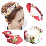 Silk Satin Bouquet Pattern Twist Knot Hair Band