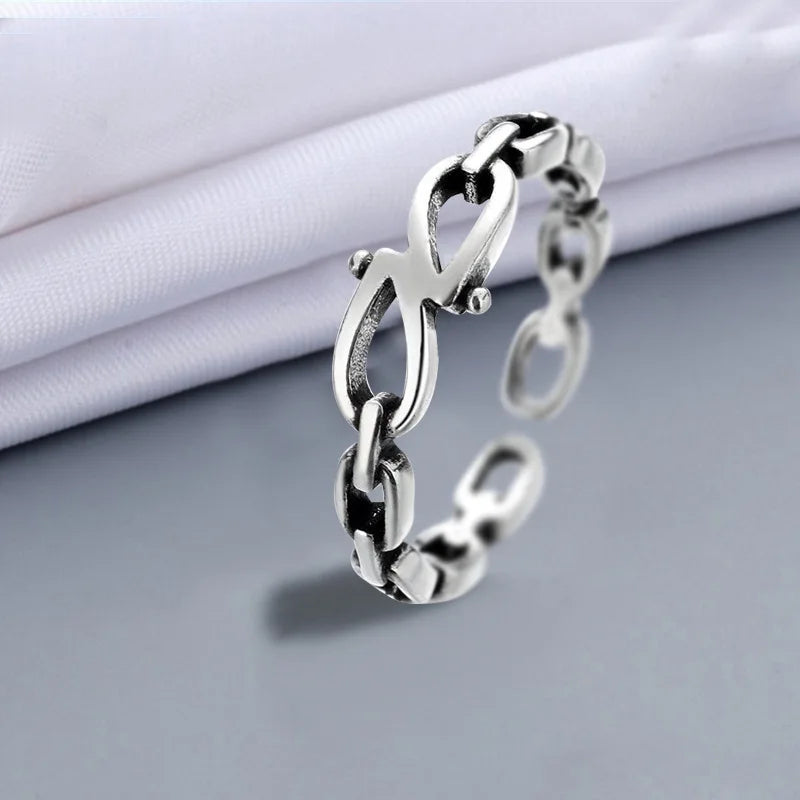 Unique Vintage Silver Lucky Index Finger Ring Chinese Retro Money Bague