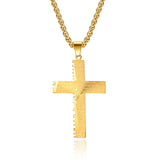 Men's Double Serrated Cross Necklace Pendant