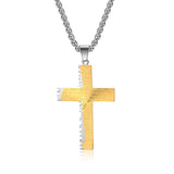 Men's Double Serrated Cross Necklace Pendant