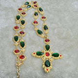 Vintage Baroque Style Crystal Cross Necklace