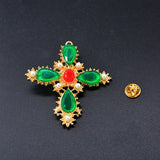 Vintage Baroque Style Crystal Cross Necklace
