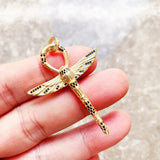 Ankh Scarab Golden Pendant Vintage Jewelry 925 Sterling Silver Amulet