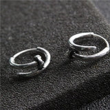 Cross Pattern Nail Hoop Earrings for Men Stainless Steel Punk Gothic Jewelry