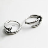 Cross Pattern Nail Hoop Earrings for Men Stainless Steel Punk Gothic Jewelry