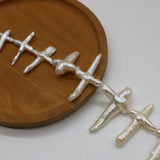 Cross Shape Punching Loose Beads Natural Freshwater Pearl Jewelry Making