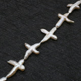 Cross Shape Punching Loose Beads Natural Freshwater Pearl Jewelry Making