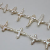 Cross Shape Punching Loose Beads Natural Freshwater Pearl Jewelry Making