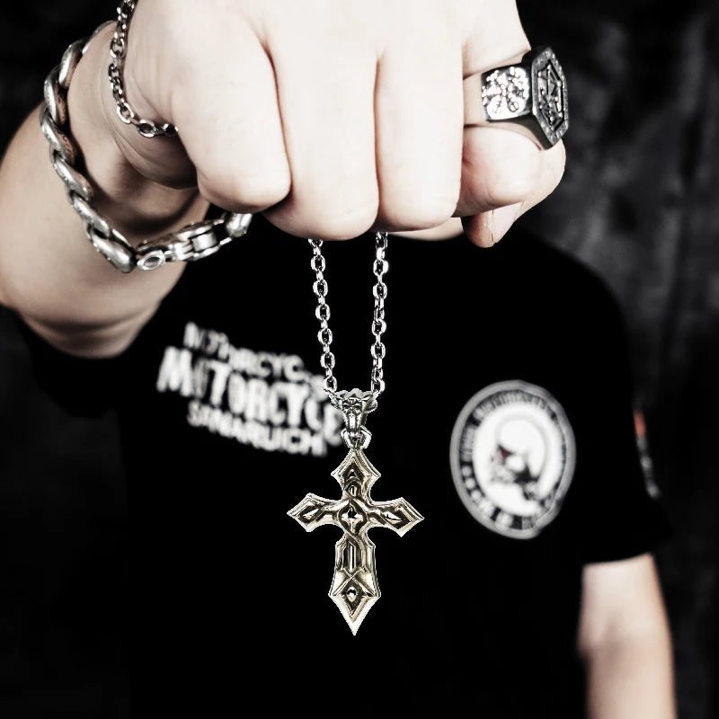 Men's Stainless Steel Thorns Necklace Punk Vintage Jewelry