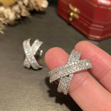 Cross Symbol Earrings S925 Silver Needle Women Ear Jewelry