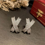 Cross Symbol Earrings S925 Silver Needle Women Ear Jewelry