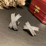 Cross Symbol Earrings S925 Silver Needle Women Ear Jewelry