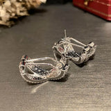 Cross Symbol Earrings S925 Silver Needle Women Ear Jewelry