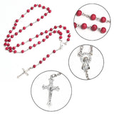 Rose Sutra Wood Necklace Red Rosary Catholic Necklaces