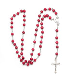 Rose Sutra Wood Necklace Red Rosary Catholic Necklaces