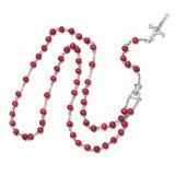 Rose Sutra Wood Necklace Red Rosary Catholic Necklaces