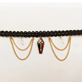 Coffin Lace Tassel Drop Necklace Women's Chollar Chain Choker