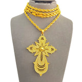 Ethiopian Crosses Pendant Twisted Chain Eritrea Jewelry