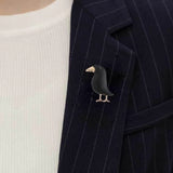 Crow Brooch Paint Bird Enamel Brooches Men Women Suits Dress Hat