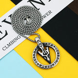 Crowe Rune Arrow Round Pendant Necklace Men's Necklace Metal Accessories