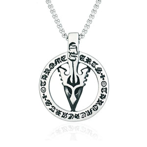 Crowe Rune Arrow Round Pendant Necklace Men's Necklace Metal Accessories