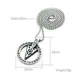 Crowe Rune Arrow Round Pendant Necklace Men's Necklace Metal Accessories