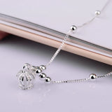 925 Sterling Silver Crown Anklet Lucky Beaded Anklet for Women