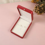 Red Brushed PU Leather Jewelry Packing Box Crown Buckle