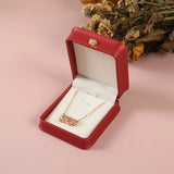 Red Brushed PU Leather Jewelry Packing Box Crown Buckle