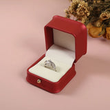 Red Brushed PU Leather Jewelry Packing Box Crown Buckle