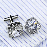 Crystal Inlaid Rhinestone Crown Cufflinks French Men's Shirt Buttons