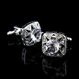 Crystal Inlaid Rhinestone Crown Cufflinks French Men's Shirt Buttons