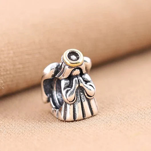 925 Sterling Silver Divine Angel Charm Bead Feather Angel Fit Bracelet