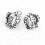 Crown Earrings 925 Sterling Silver for Women Girls Queen Stud Earrings