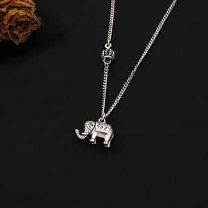 Crown Elephant Pendant Necklace for Women BOHO Jewelry