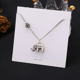 Crown Elephant Pendant Necklace for Women BOHO Jewelry