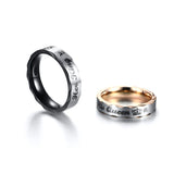 CZ Stone Wedding Rings Set Stainless Steel Couple Band Jewelry Gift