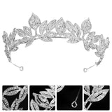 Zircon Leaf Bridal Wedding Tiaras Alloy Bridal Crown