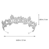 Zircon Leaf Bridal Wedding Tiaras Alloy Bridal Crown