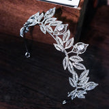 Zircon Leaf Bridal Wedding Tiaras Alloy Bridal Crown