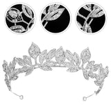 Zircon Leaf Bridal Wedding Tiaras Alloy Bridal Crown