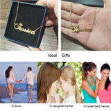 Crown Name Necklace for Women Personalized Nameplate Chain Necklaces