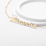 Crown Name Necklace Stainless Steel Charm Pendant