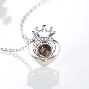 Crown Pendant Photo Necklace Birthday Gift Anniversary Gift